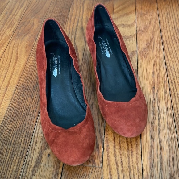 Free People Jeffrey Campbell Burnt Orange Suede Cyndi Block Heel Women’s Size 8 - Picture 2 of 10